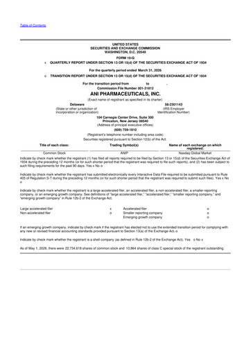 Thumbnail ANI Pharmaceuticals 10-Q Quarterly Report FY2026 