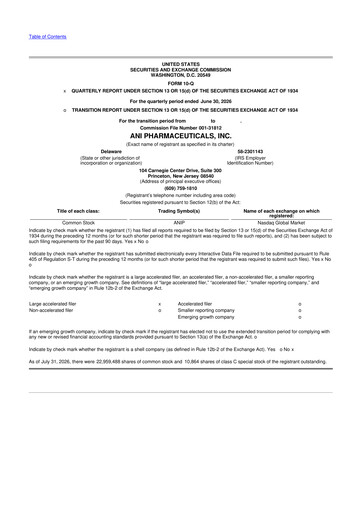 Vorschaubild ANI Pharmaceuticals 10-Q Quartalsbericht 2026 