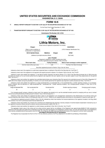 Thumbnail Lithia Motors 10-K Annual Report 2025