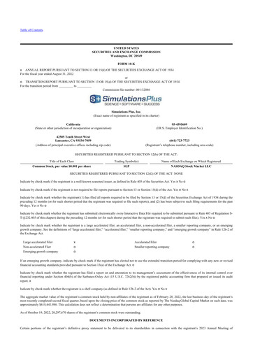 Thumbnail Simulations Plus
 10-K Annual Report 2022