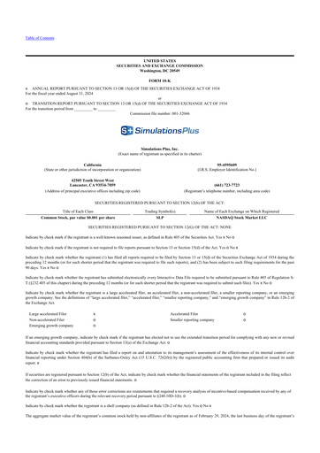 Thumbnail Simulations Plus
 10-K Annual Report 2024