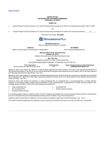 Thumbnail Simulations Plus
 10-Q Quarterly Report FY2026 