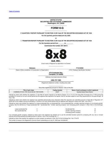 Thumbnail 8x8
 10-Q Quarterly Report FY2026 