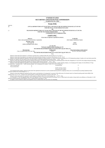 Thumbnail Coty 10-K Annual Report 2023