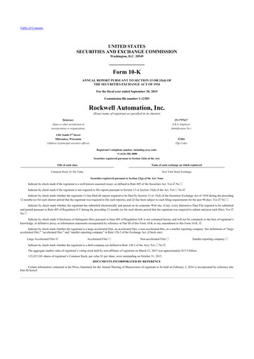 Thumbnail Rockwell Automation
 10-K Annual Report 2015