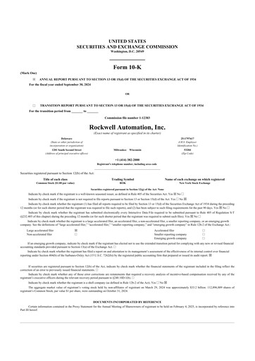 Thumbnail Rockwell Automation
 10-K Annual Report 2024