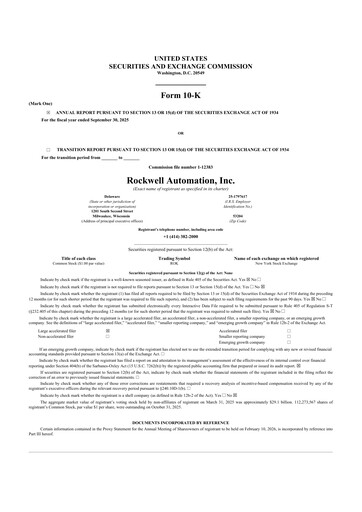 Thumbnail Rockwell Automation
 10-K Annual Report 2025