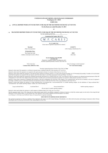 Thumbnail W. P. Carey 10-K Annual Report 2013