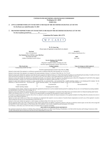 Thumbnail W. P. Carey 10-K Annual Report 2023