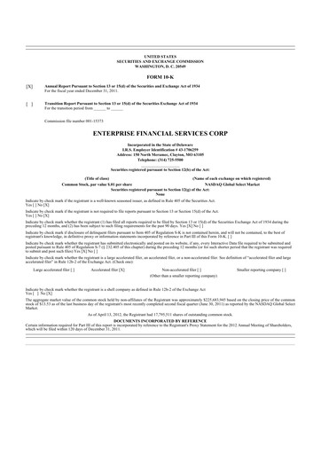 Thumbnail Enterprise Financial Services Corp 10-K Annual Report 2011