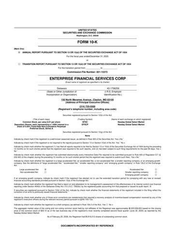 Vorschaubild Enterprise Financial Services Corp 10-K Jahresbericht 2025