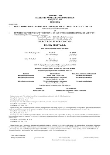 Thumbnail Kilroy Realty 10-K Annual Report 