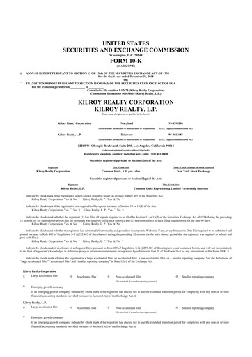 Thumbnail Kilroy Realty 10-K Annual Report 