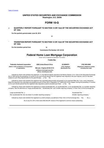 Thumbnail Freddie Mac
 10-Q Quarterly Report FY2014 