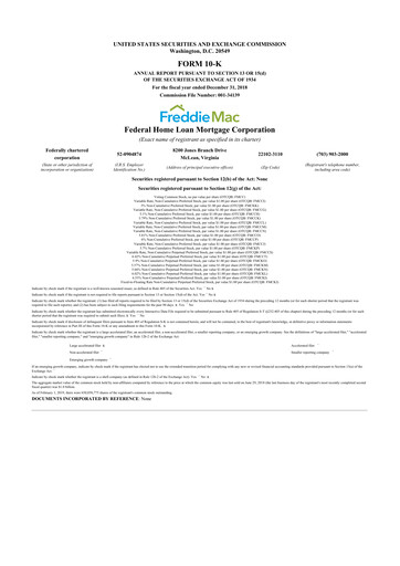 Thumbnail Freddie Mac
 10-K Annual Report 2018