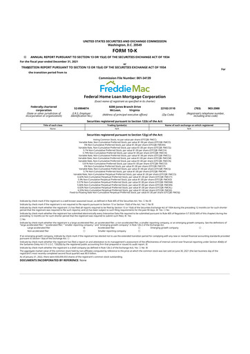 Thumbnail Freddie Mac
 10-K Annual Report 2021