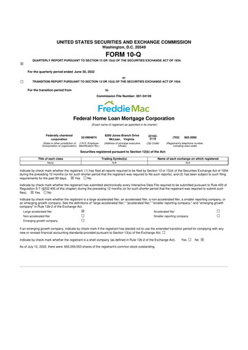 Thumbnail Freddie Mac
 10-Q Quarterly Report FY2022 