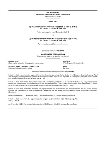 Vorschaubild Acme United 10-Q Quartalsbericht 2015 