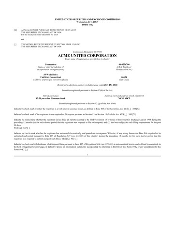 Vorschaubild Acme United 10-K Jahresbericht 2015
