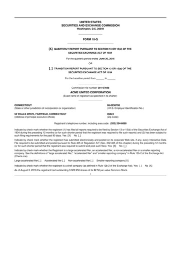 Vorschaubild Acme United 10-Q Quartalsbericht 2016 