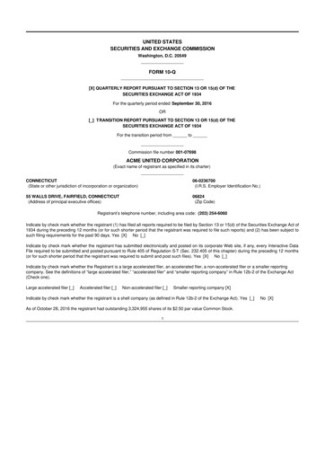 Vorschaubild Acme United 10-Q Quartalsbericht 2016 