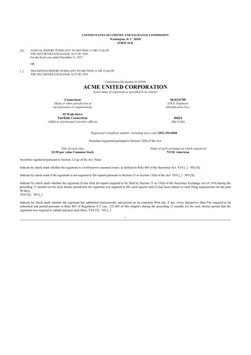 Vorschaubild Acme United 10-K Jahresbericht 2017