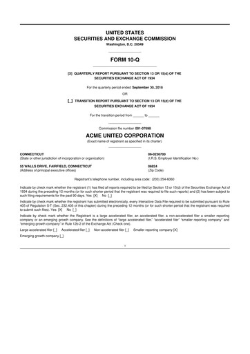 Vorschaubild Acme United 10-Q Quartalsbericht 2018 