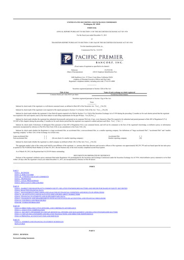 Thumbnail Pacific Premier Bancorp
 10-K Annual Report 2011