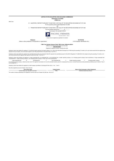 Thumbnail Pacific Premier Bancorp
 10-Q Quarterly Report FY2022 