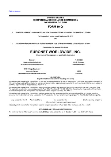 Vorschaubild Euronet Worldwide
 10-Q Quartalsbericht 2011 
