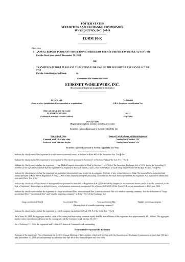 Thumbnail Euronet Worldwide
 10-K Annual Report 2015