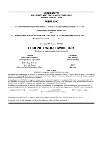 Vorschaubild Euronet Worldwide
 10-Q Quartalsbericht 2016 