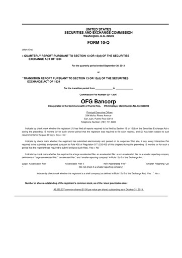 Thumbnail OFG Bancorp
 10-Q Quarterly Report FY 