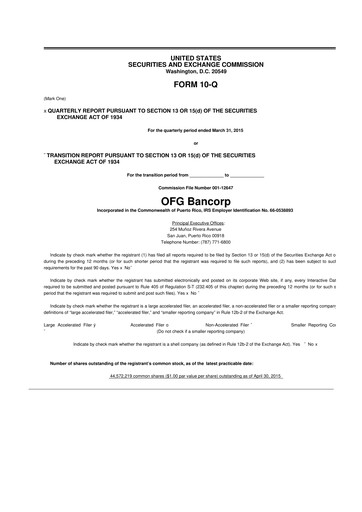 Thumbnail OFG Bancorp
 10-Q Quarterly Report FY 