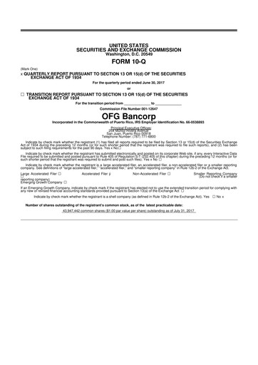 Thumbnail OFG Bancorp
 10-Q Quarterly Report FY 