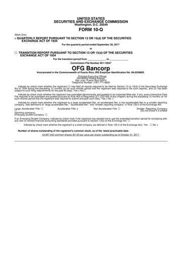 Thumbnail OFG Bancorp
 10-Q Quarterly Report FY 
