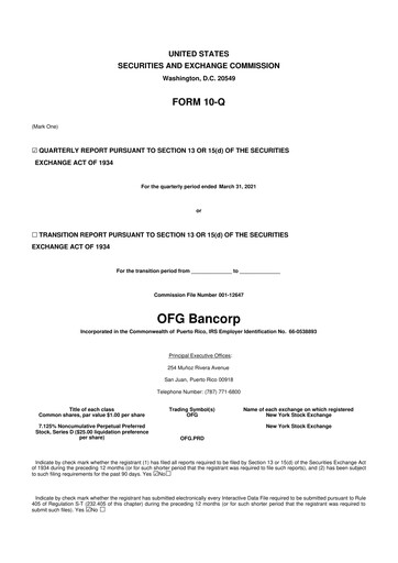 Thumbnail OFG Bancorp
 10-Q Quarterly Report FY 