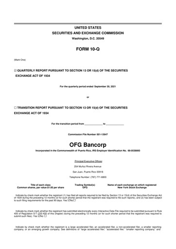 Thumbnail OFG Bancorp
 10-Q Quarterly Report FY 