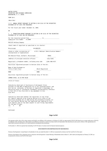Thumbnail Hancock Whitney 10-K Annual Report 