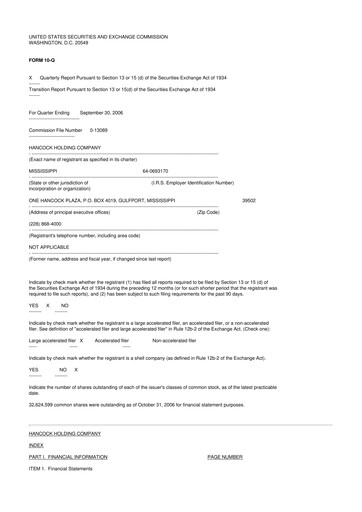 Thumbnail Hancock Whitney 10-Q Quarterly Report FY 