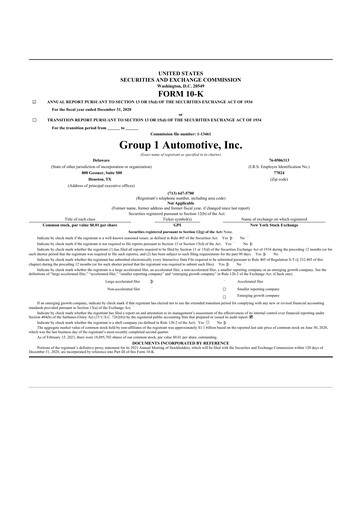 Thumbnail Group 1 Automotive 10-K Annual Report 2020