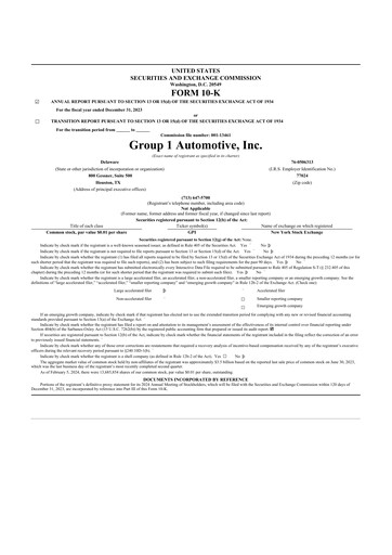 Thumbnail Group 1 Automotive 10-K Annual Report 2023