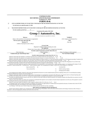 Thumbnail Group 1 Automotive 10-K Annual Report 2024