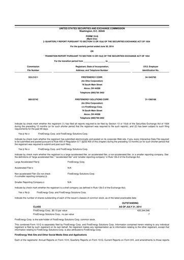 Thumbnail FirstEnergy 10-Q Quarterly Report FY 