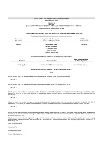 Thumbnail FirstEnergy 10-K Annual Report 2018