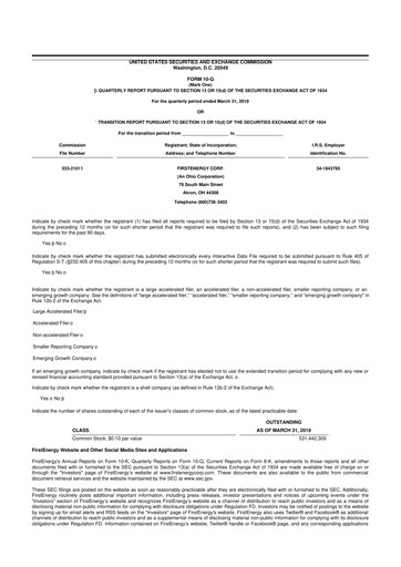 Thumbnail FirstEnergy 10-Q Quarterly Report FY2019 