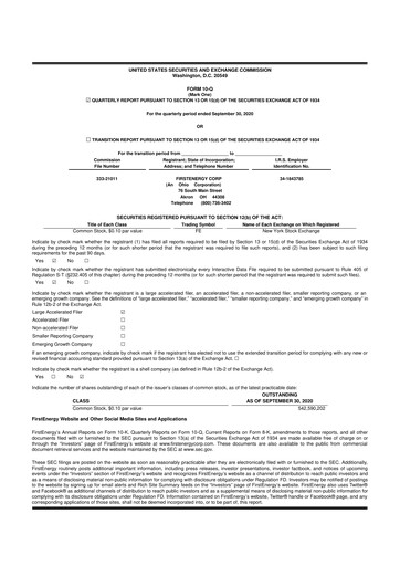 Thumbnail FirstEnergy 10-Q Quarterly Report FY2020 
