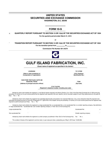 Thumbnail Gulf Island Fabrication
 10-Q Quarterly Report FY2016 