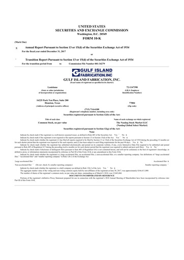 Thumbnail Gulf Island Fabrication
 10-K Annual Report 2017