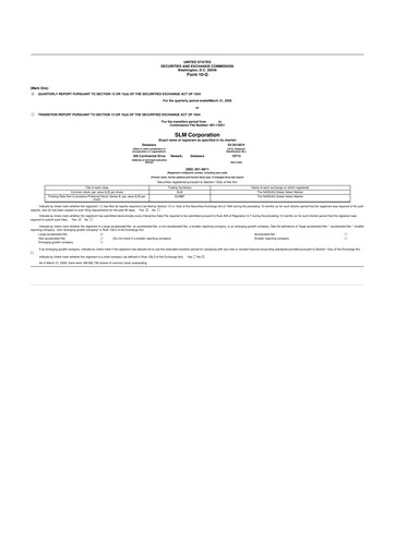 Thumbnail SLM Corporation (Sallie Mae) 10-Q Quarterly Report FY 
